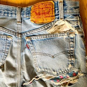 Levi’s 501 distressed vintage denim jeans
